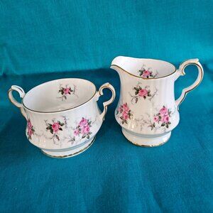 Princess House Hammersley Fine Bone China Sugar & Creamer Set - Rose